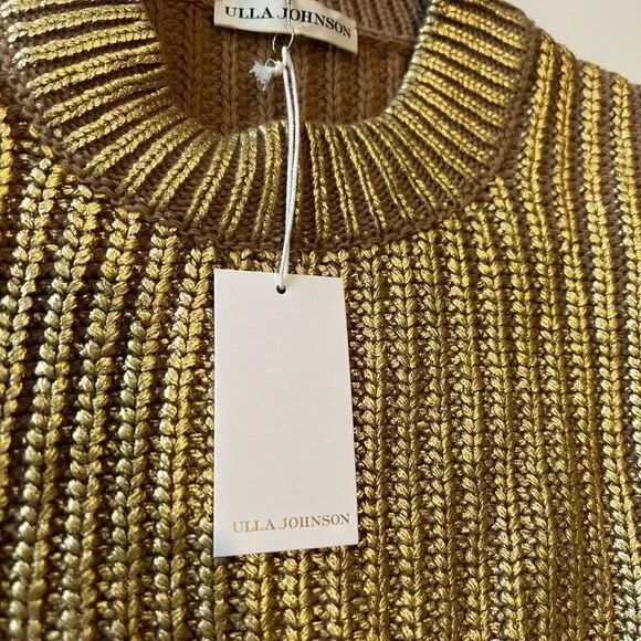Ulla Johnson Victoire Pullover Gold Sweater Cashmere Blend